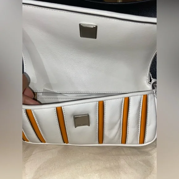 🔥rare🔥🎁Tory Burch Kira small bombe stripe flap shoulder bag - Picture 15 of 16
